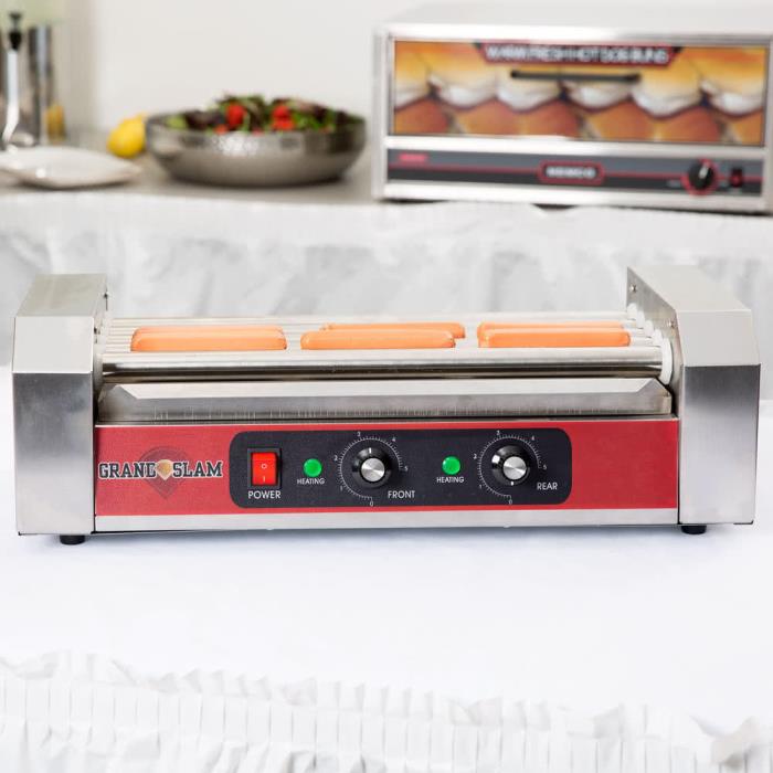 12 Hot Dog Stainless Steel Concession Stand Electric Roller Grill with 5 Rollers