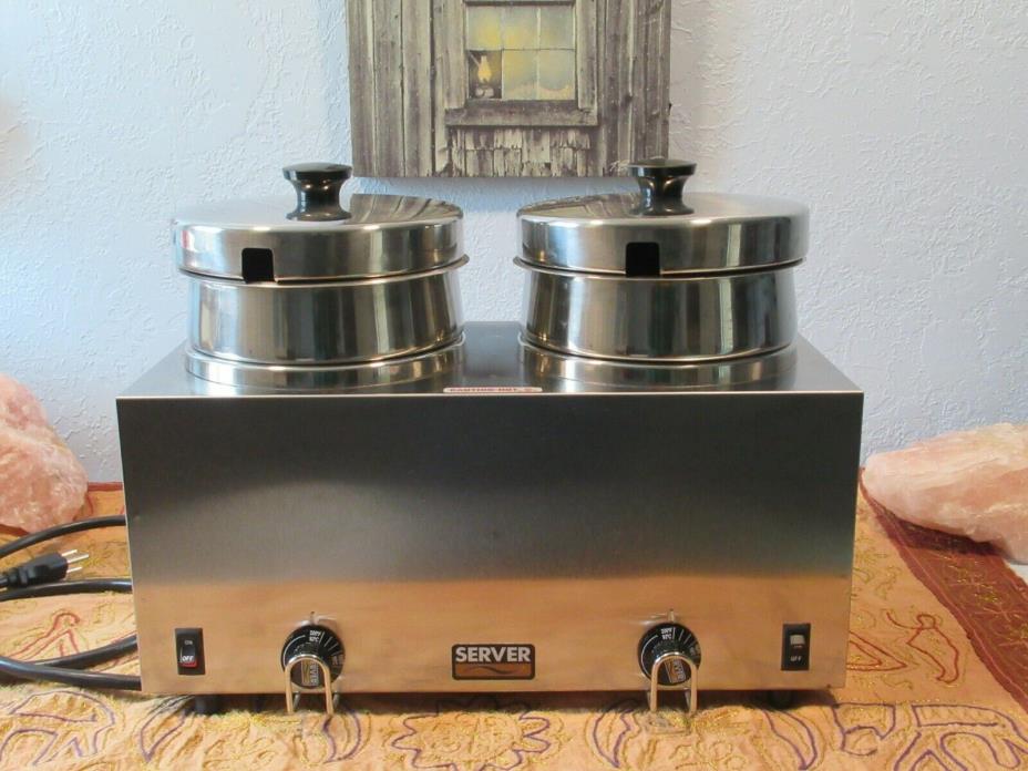 SERVER TWIN FS-4 DOUBLE 4 QT WARMER COOKER Soup Food Commercial Restaurant, NICE