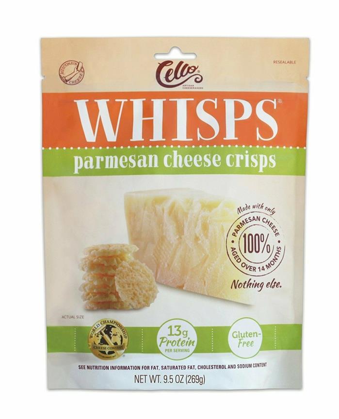 Cello Whisps Parmesan Cheese Crisp, 9.5 Ounce-All Natural, Gluten And Wheat Free