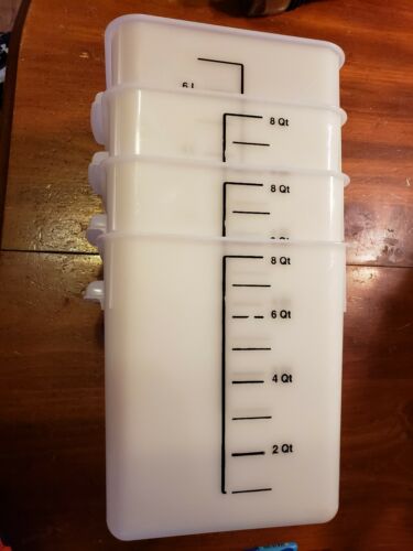 Lot Of 4 - 8 Qt. Square Storage Containers White FG9F0600WHT