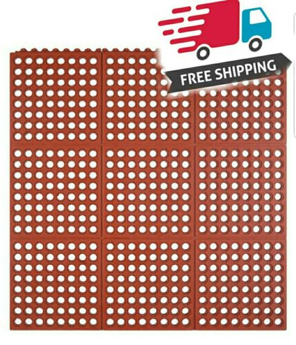 Commercial Anti-Fatigue Grease-Proof Floor Mat (3X 3X.5) Non-Slip Cleans Easy