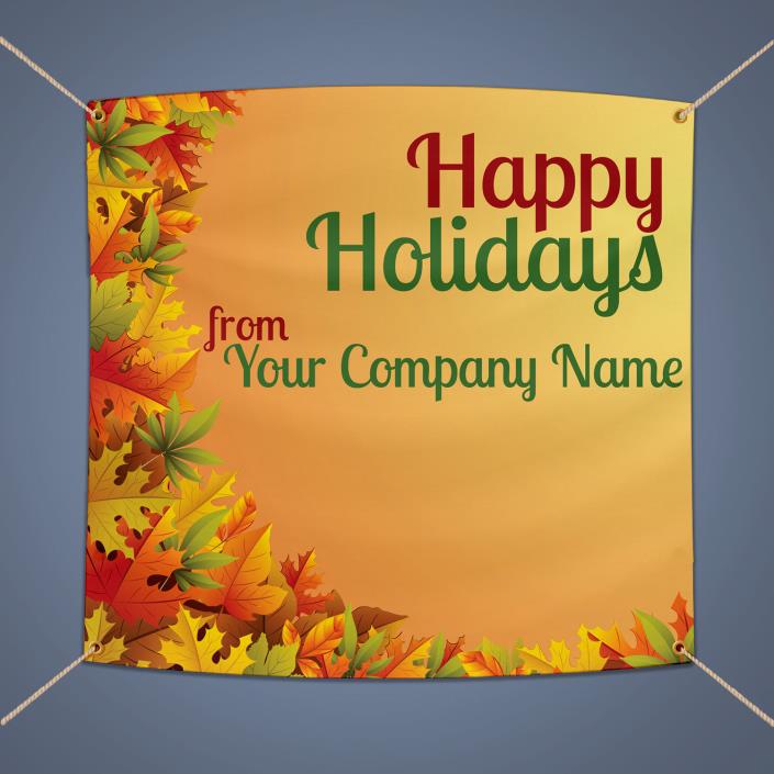 HAPPY HOLIDAYS Banner, Outdoor Holiday Party Decor Hanging Vinyl Sign, 5' X 3'