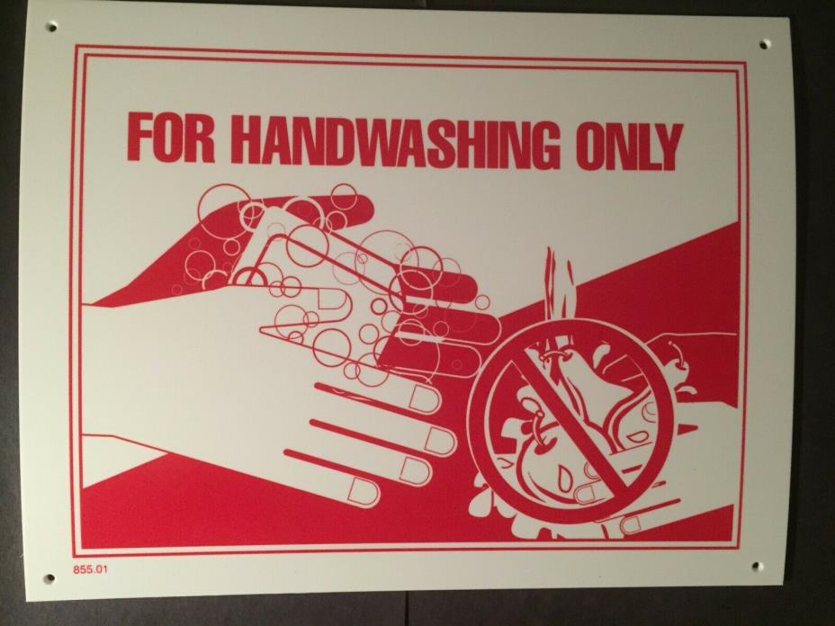 FOR HANDWASHING ONLY Commercial Sign Durable Plastic 11