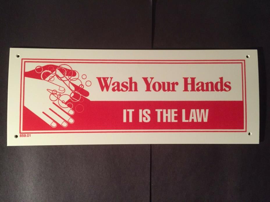 WASH YOUR HANDS Commercial Sign Durable Plastic 11