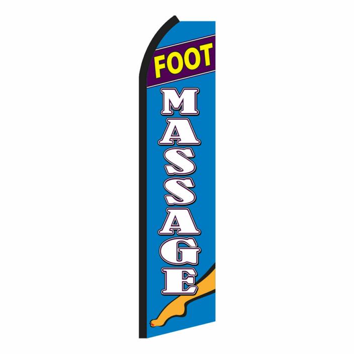 Foot Massage Blue & White Swooper Flag-On Sale!