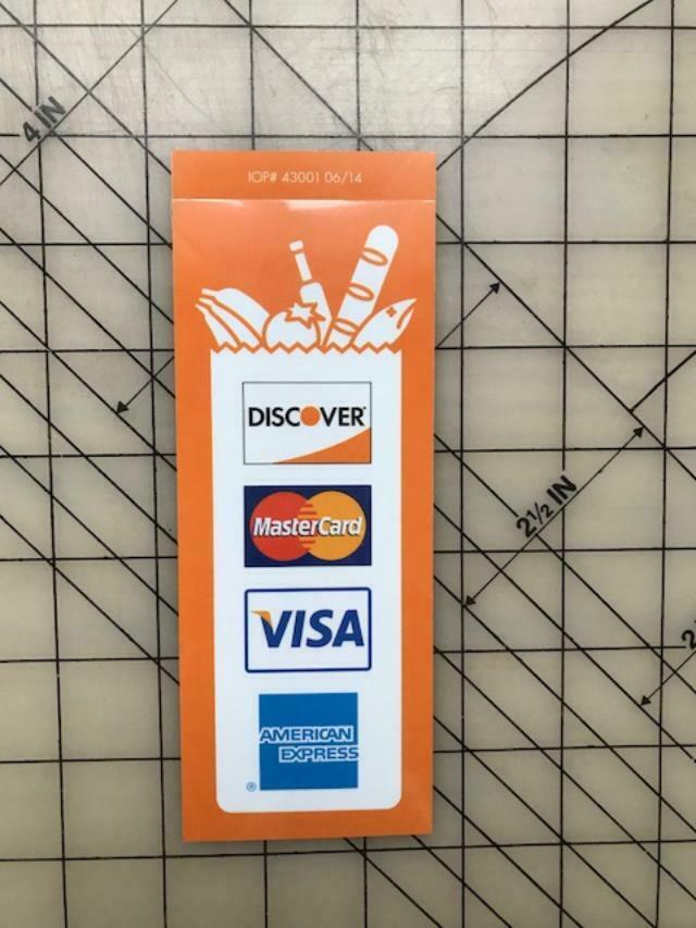 NEW GROCERY C-STORE Credit card sign Visa MasterCard Discover AMEX sticker decal