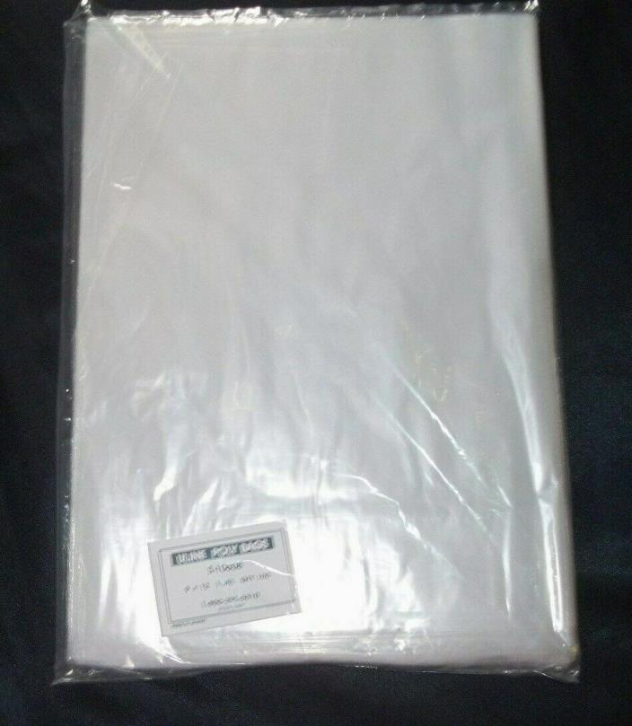 CLEAR POLY BAGS 9 X 12 Plastic Packaging Open Flat T-Shirt Apparel  PKG. 100