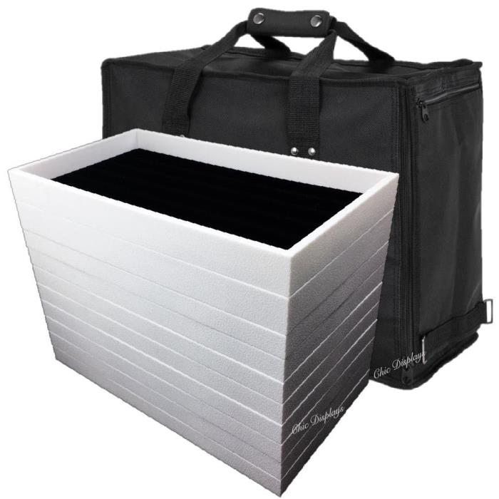 PREMIUM JEWELRY CASE CARRYING CASE  SALESMAN TRAVEL CASE w/ (11) TRAYS & LINERS
