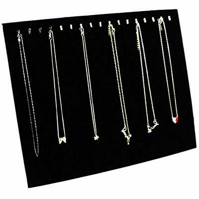 Black Home & Kitchen Features Velvet 17 Hook Necklace Jewelry Tray /Display Case
