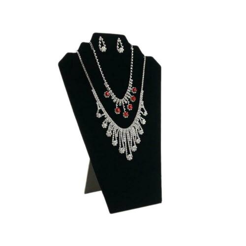 Necklace Jewelry Display Stand Holder Velvet Organizer Mannequin Black 6 Pack