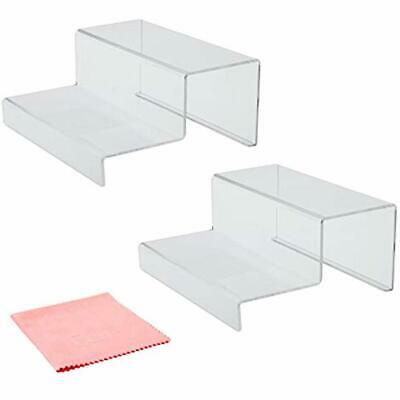 2 Tier Acrylic Shelf Risers And Organizers Ideal For Kitchen Cabinet Bathroom H