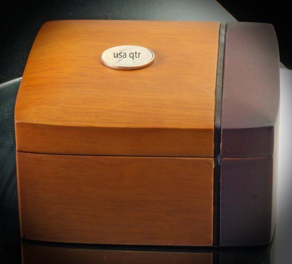 Wooden Watch Box Regal Genuine Wood Bracelet Gift Box with Beige Leatherette