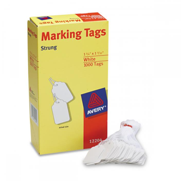 1000 PACK Avery Marking Price Tags White Label Strings Discount Sale Storage