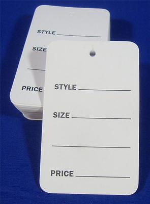 500 White Unstrung Garment Merchandise Price Tags Large New