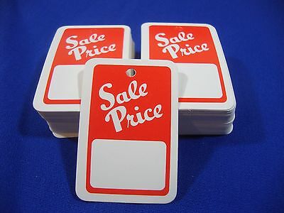 100 Red / White Unstrung Merchandise Sale Price Tags