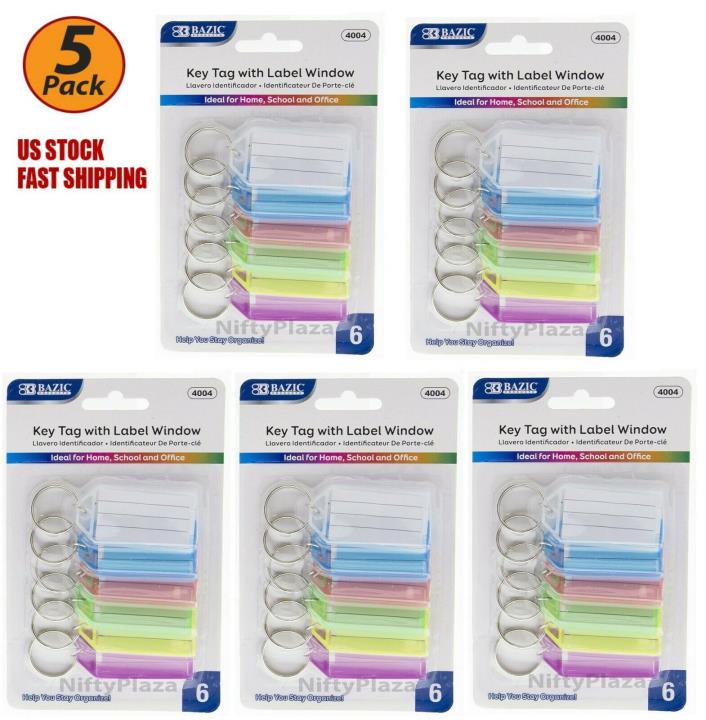 5 Pack - Key Tags With Holder & Label Window Help you stay organize Brand New
