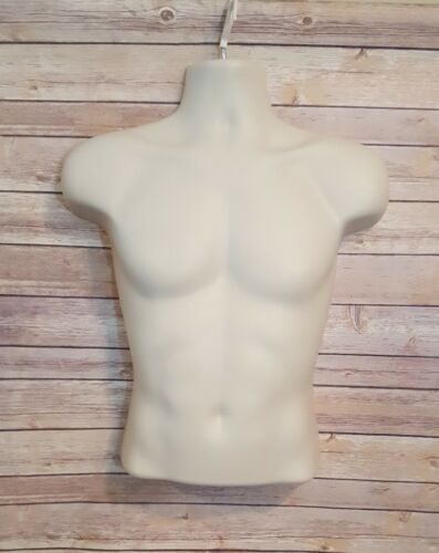 Male Flesh Mannequin Body Torso Hollow Back Clothing Display with Door Hook