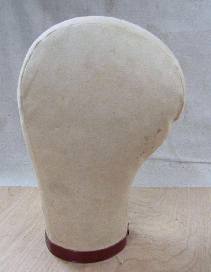 Vintage Canvas Cloth Head Form Display for Wig Hat Maker Mannequin 21