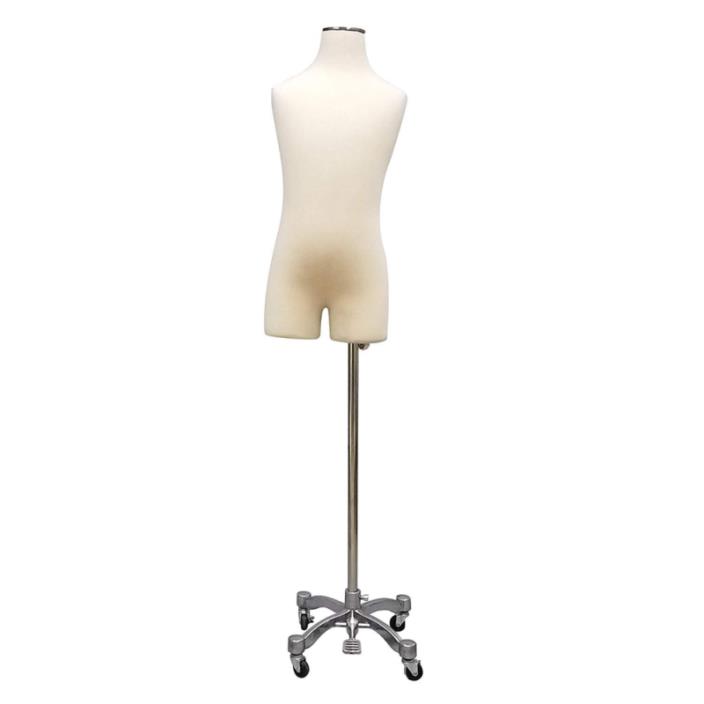 Fully Pinnable Child Dress Form Mannequin on Rolling Wheel Base