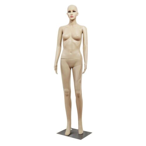 Bent Foot Full Body Female Mannequin Plastic Realistic Display Head Turns w/Base