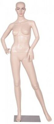 Costway Plastic Female Mannequin Realistic Head Turns Dress Form Display Full -