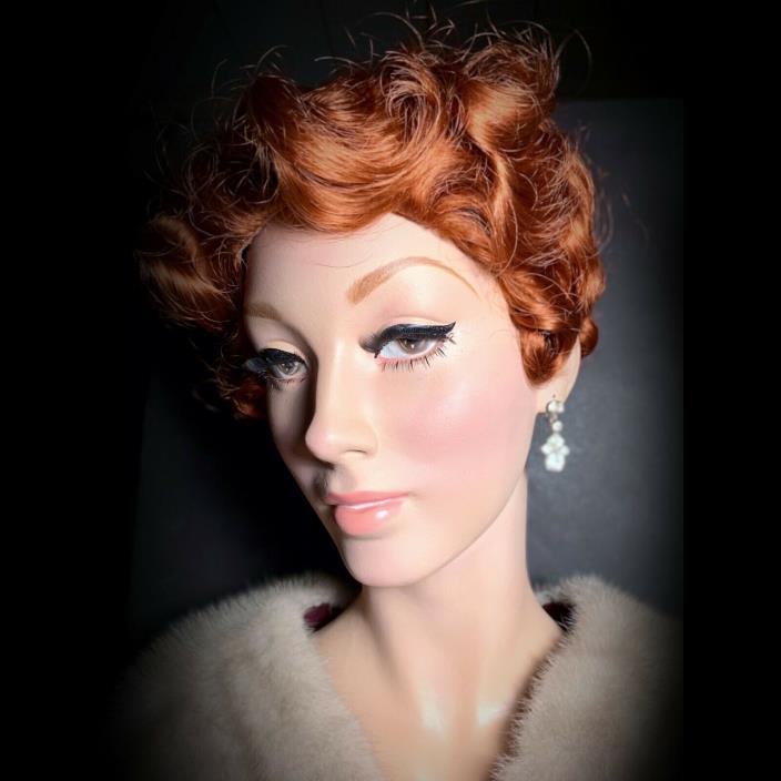 Vintage 50s Mannequin Female Head Antique Display Torso Oddity Art Beauty Decor
