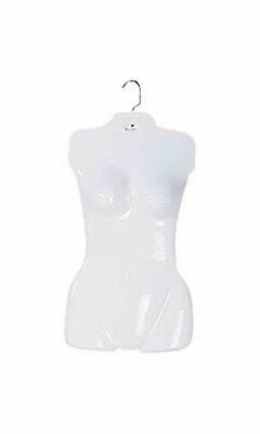 Economy Female White Plastic Torso Form - Fits Women’s Sizes 5-10