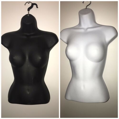 2 Half Body Mannequin Top Shirt Dress Form Swimwear Clothing Model Display Rack