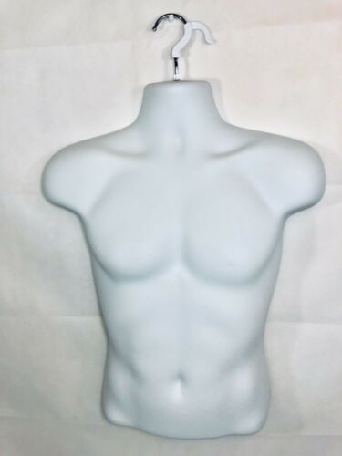 Male Upper Body Hanging Torso Plastic Mannequin-White