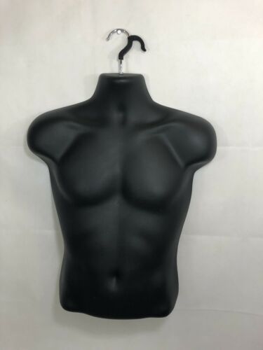 Male Upper Body Hanging Torso Plastic Mannequin-Black