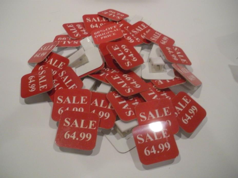 Spring Back Clip On Tags Red  1 1/2