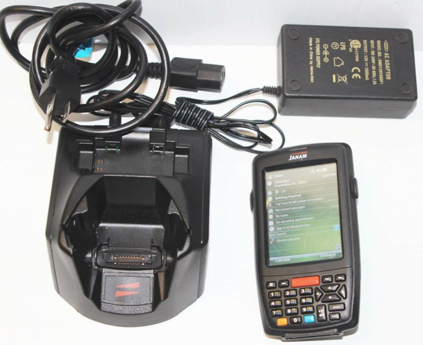 Janam Hand Held Wireless Barcode Scanner - Xm66w-1ngfbv00 w/ Cradle & Charger