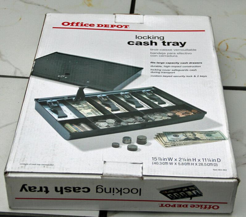 Office Depot Replacement Locking Cash Tray Two Pack