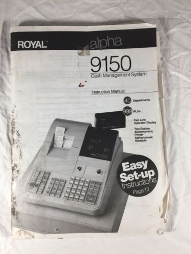 Royal Alpha 9150 Cash Management System Instruction Manual