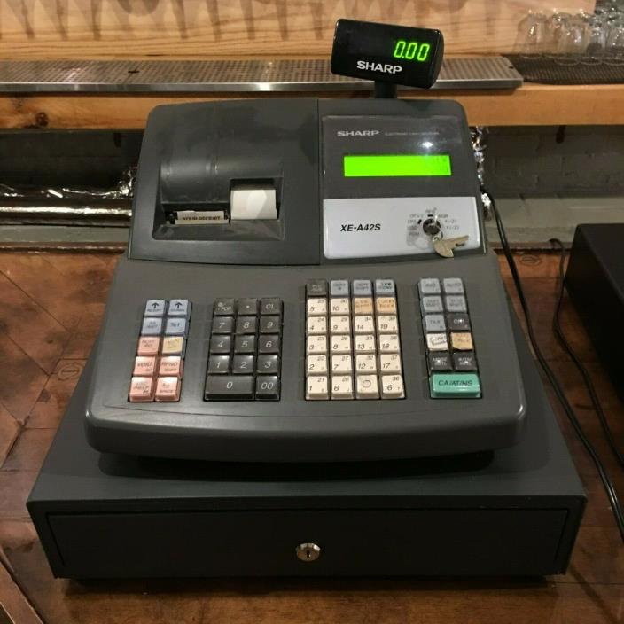 Sharp XE A42S Electronic Cash Register, Key & Thermal paper Included