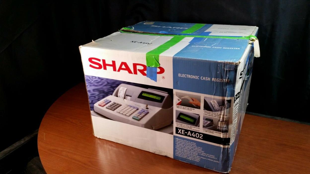 Sharp XE-A402 Cash Register with Keys, Scanner, Manual & Thermal Receipt Rolls