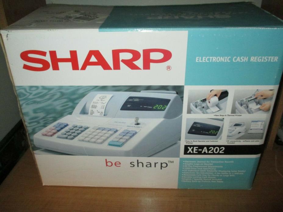 Sharp XE-A202 Electronic Cash Register Keys And Manual- Used Minimally Fast Ship