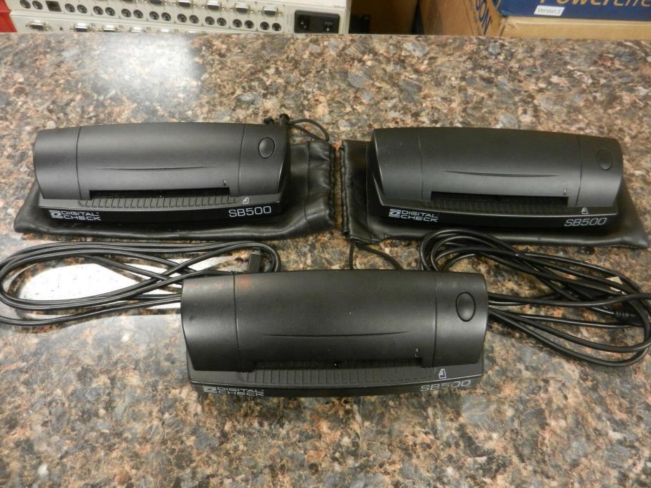 Lot of (3) Digital Check SB500 Mobile Scanners with (2) USB cables