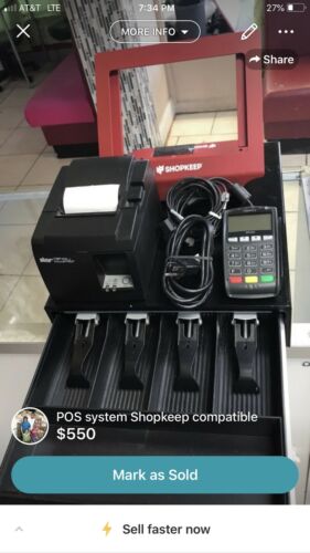 POS System, Shopkeep Compatible, Cash Drawer, iPad Stand, Printer And Card Reade