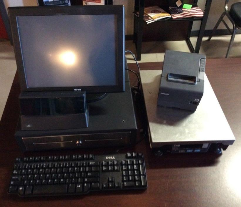 Lot of 2 Complete POS Systems-Scales Monitor CPU Printer Money Drawer 32 Degrees