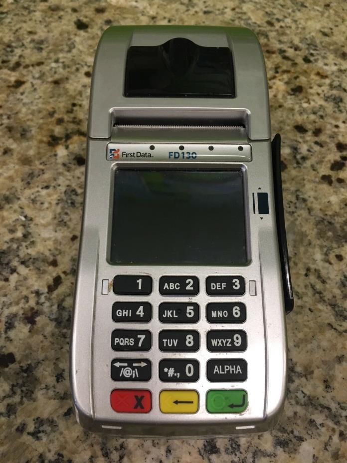 First Data FD130 EMV NFC Dial/IP Credit Card Machine Used in good condition