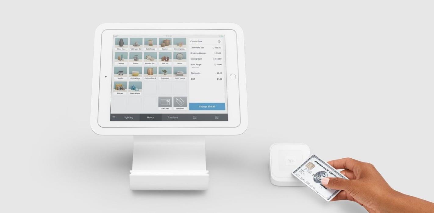 Square Stand for iPad  with Contactless + Chip Reader and Dock