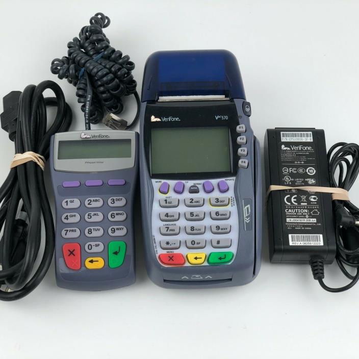 Verifone VX570 Credit Card Terminal W/ PinPad 1000se & Power supply