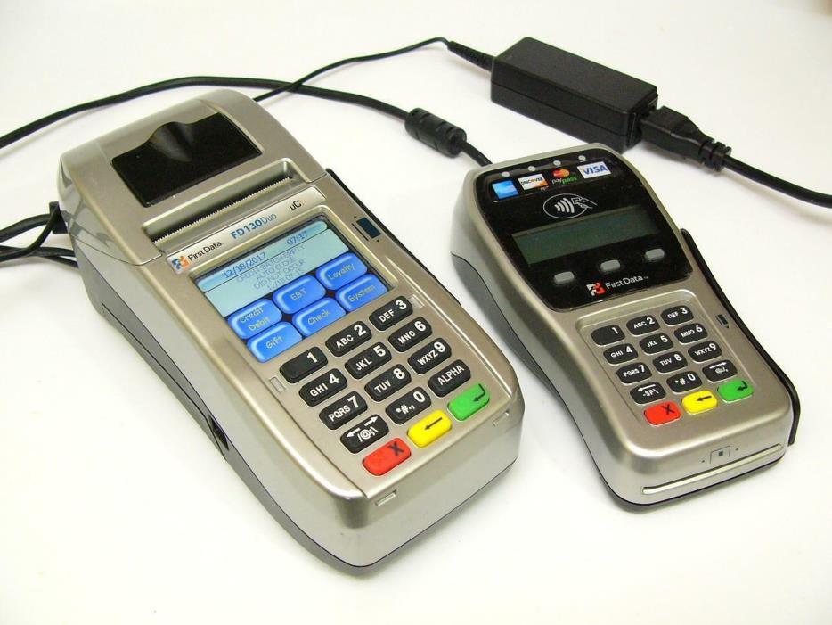 First Data FD-130 Duo Credit Card Machine Terminal + FD-35 Chip Reader PIN Pad
