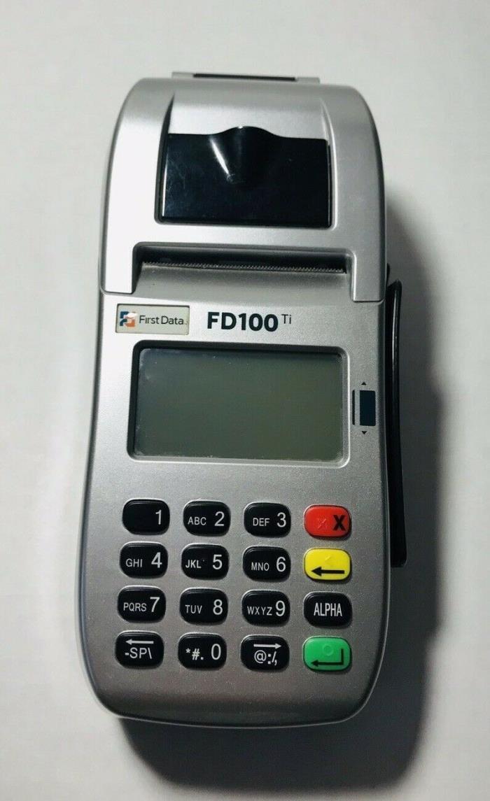 First Data FD100Ti Credit Card Processor Terminal No Power Charger Cord