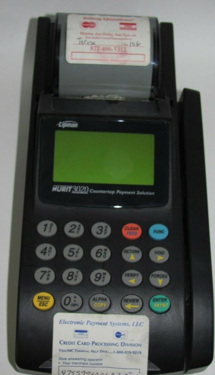 Lipman Nurit 3020 POS Terminal Countertop Credit Card Processing Machine