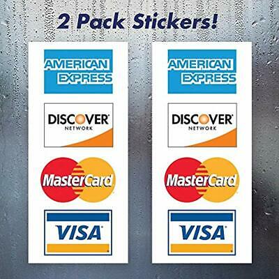 Wall26 Credit Sign & Poster Kits Card Vinyl Decal Stickers (Set Of 2) - Visa, X