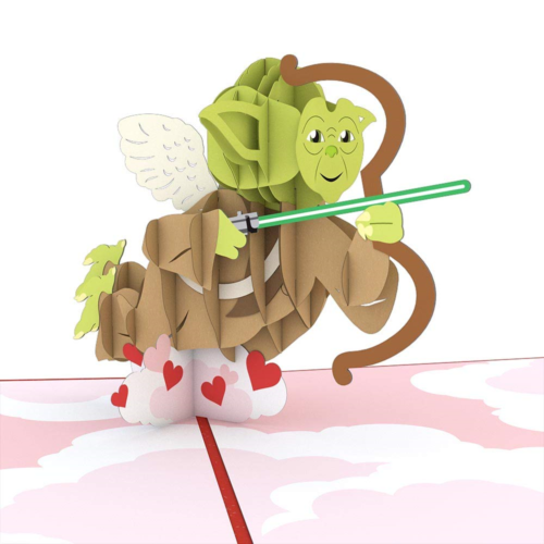 Star Wars Yoda Cupid Pop Up Card, 3D Card, Valentine's Day Card, Greeting Card