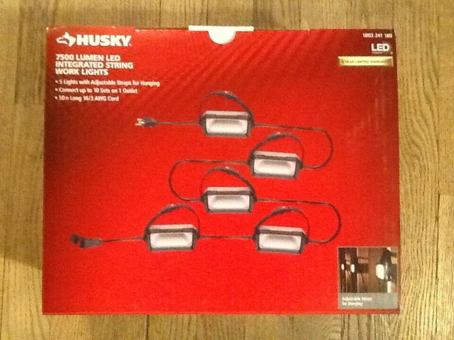 Husky 7500 Lumen LED Integrated String Work Lights 1003 241 180 Free Shipping