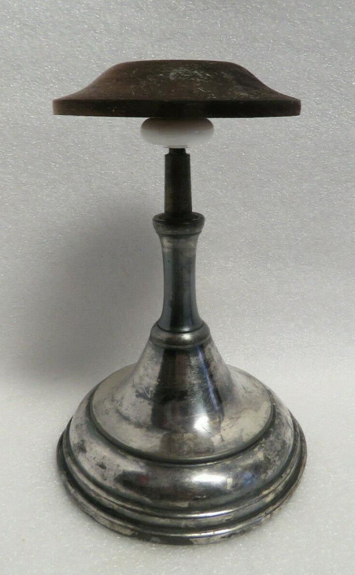 Antique Silver Plated & Wood Hat Stand, As Is.